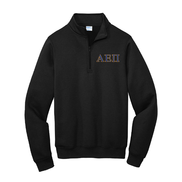 Alpha Epsilon Pi Fraternity Port Authority Quarter Zip With Embroidered Greek Letters.&nbsp;