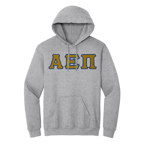 Alpha Epsilon Pi Fraternity Sewn on Greek Letter Gildan Hoodie