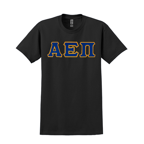 Alpha Epsilon Pi Fraternity Sewn on Greek Letter Gildan T-shirt