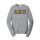 Premium Alpha Epsilon Pi Satin Stitch Sewn on Greek Letter Fan Favorite Port and Company Crewneck Sweatshirt