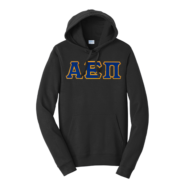 Premium Alpha Epsilon Pi Fraternity Satin Stitch Sewn on Greek Letter Fan Favorite Port and Company Hoodie