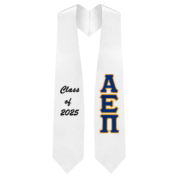 Custom Alpha Epsilon Pi Fraternity Tackle Twill Greek Letter Graduation Stole