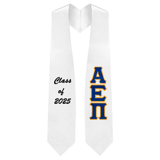 Custom Alpha Epsilon Pi Fraternity Tackle Twill Greek Letter Graduation Stole