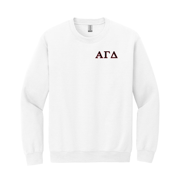 Alpha Gamma Delta Sorority Embroidered Greek Letter Crewneck Sweatshirt