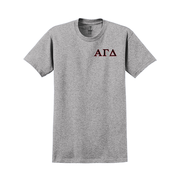 Alpha Gamma Delta Sorority Embroidered Greek Letter Gildan T-shirt