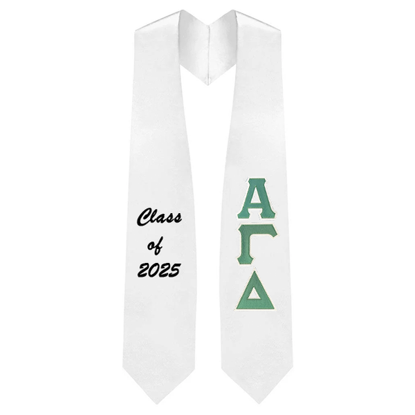 Alpha Gamma Delta Sorority Tackle Twill Greek Letter Graduation Stole