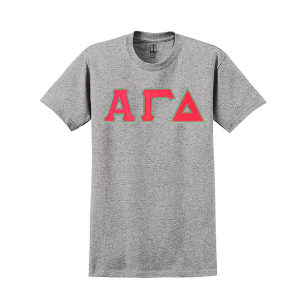 Alpha Gamma Delta Sorority Sewn on Greek Letter T-shirt
