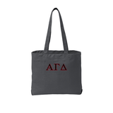 Alpha Gamma Delta Sorority Tote Bag Embroidered Greek Letters