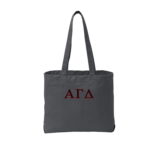 Alpha Gamma Delta Sorority Tote Bag Embroidered Greek Letters
