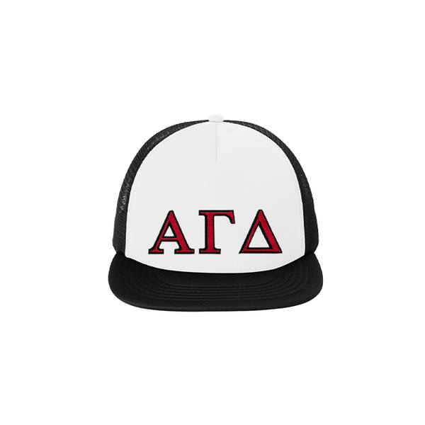 Alpha Gamma Delta Sorority Foam Trucker Hat Embroidered Greek Letters
