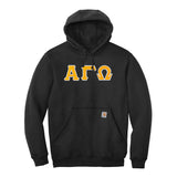 Represent your Alpha Gamma Omega fraternity with the rugged durability of this Carhartt Midweight Hooded Sweatshirt. Your distinguished AGO tackle twill Greek letters are sewn on using high-quality satin stitching for a classic look