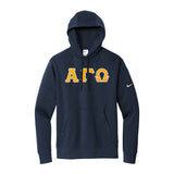 Represent your Alpha Gamma Omega fraternity in this premium Nike hoodie. Your distinguished AGO Greek letters are sewn on using high-quality satin stitching for a classic.