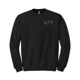 Alpha Gamma Rho Fraternity Embroidered Greek Letter Gildan Crewneck Sweatshirt.