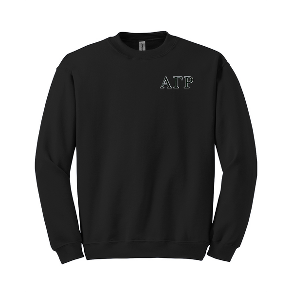 Alpha Gamma Rho Fraternity Embroidered Greek Letter Gildan Crewneck Sweatshirt.