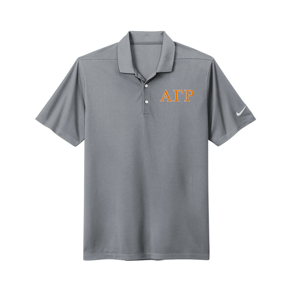 Alpha Gamma Rho Fraternity Greek letter embroidered Nike polo