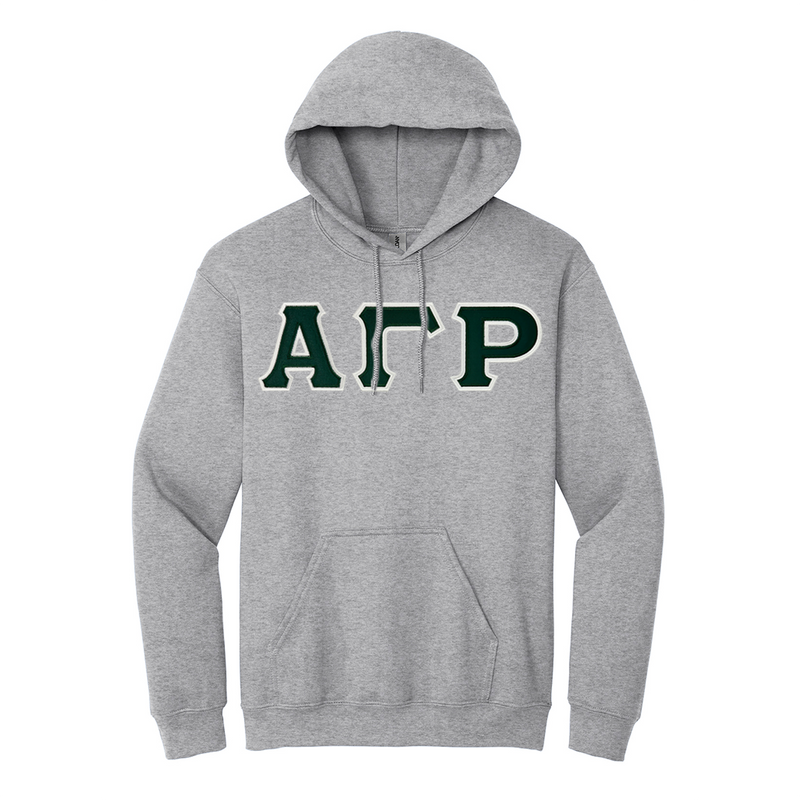 Alpha Gamma Rho Fraternity Sewn on Greek Letter Gildan Hoodie