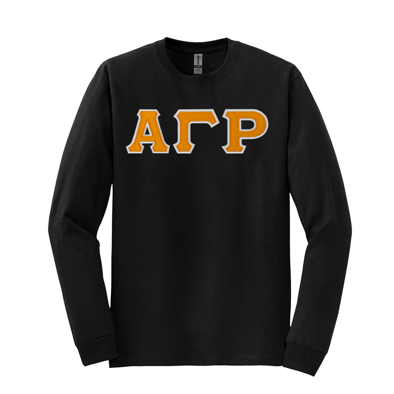 Alpha Gamma Rho Fraternity Sewn on Greek Letter Gildan Long Sleeve T-shirt