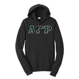 Premium Alpha Gamma Rho Fraternity Satin Stitch Sewn on Greek Letter Fan Favorite Port and Company Hoodie
