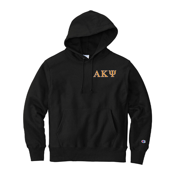 Alpha Kappa Psi Fraternity Champion Reverse Weave Embroidered Greek Letter Hoodie