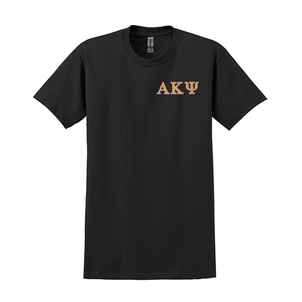 Alpha Kappa Psi Fraternity Embroidered Greek Letter Gildan T-shirt