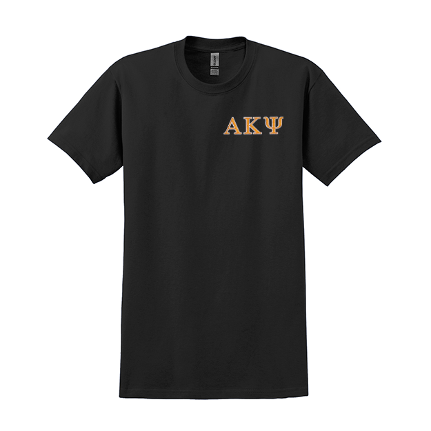 Alpha Kappa Psi Fraternity Embroidered Greek Letter Gildan T-shirt