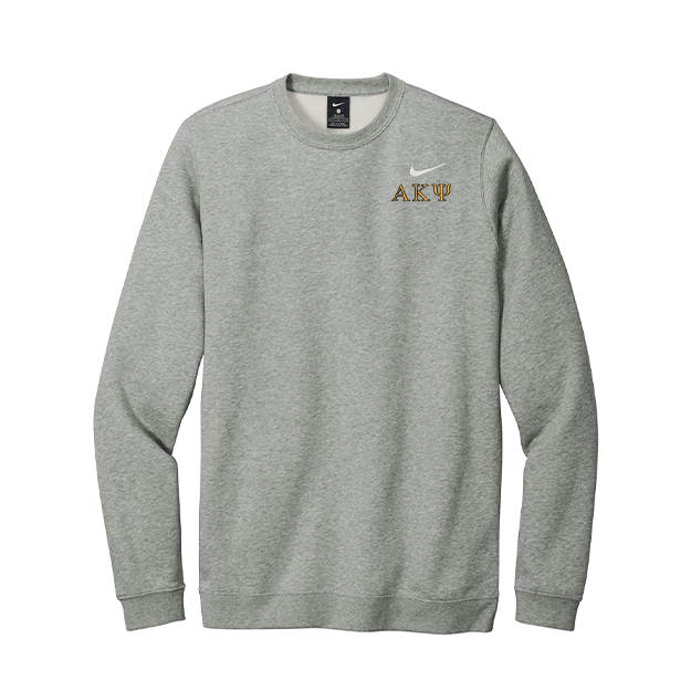 Alpha Kappa Psi Fraternity Nike Embroidered Greek Letter Crewneck Sweatshirt