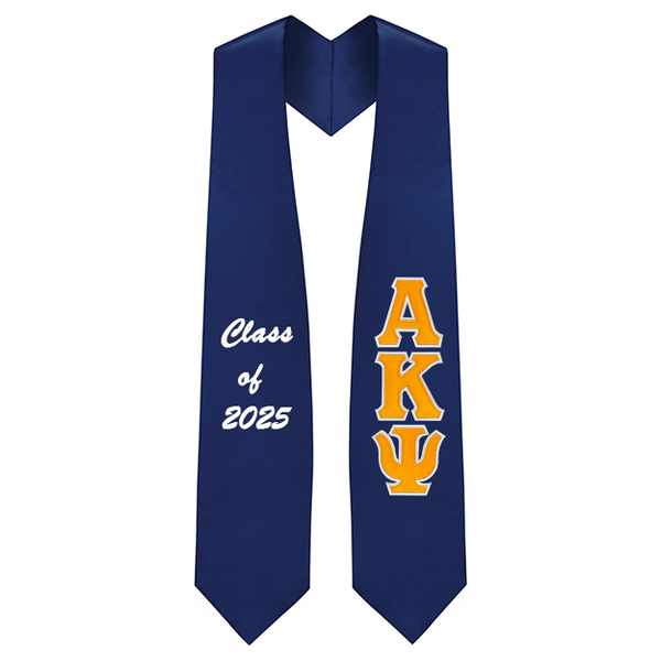 Custom Alpha Kappa Psi Fraternity Tackle Twill Greek Letter Graduation Stole