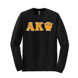 Alpha Kappa Psi Fraternity Sewn on Greek Letter Gildan Long Sleeve T-shirt