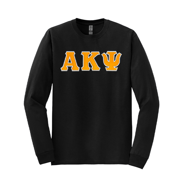 Alpha Kappa Psi Fraternity Sewn on Greek Letter Gildan Long Sleeve T-shirt