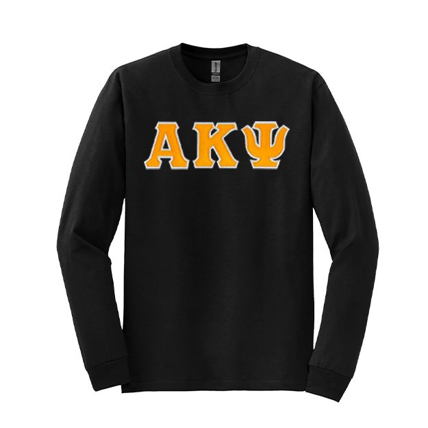 Alpha Kappa Psi Fraternity Sewn on Greek Letter Gildan Long Sleeve T-shirt