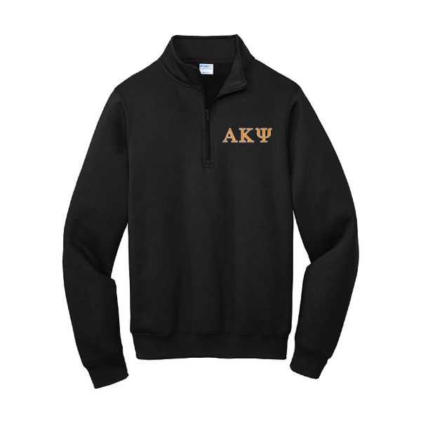 Alpha Kappa Psi Fraternity Port Authority Quarter Zip With Embroidered Greek Letters