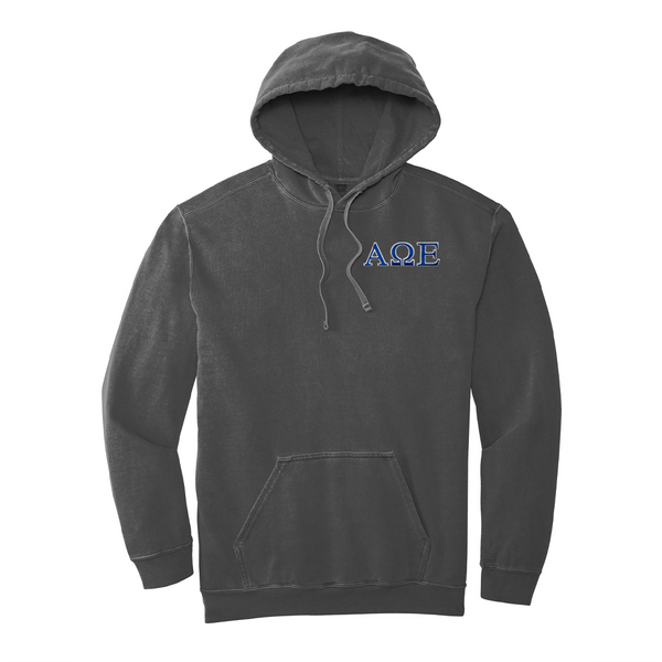 Alpha Omega Epsilon Sorority Comfort Colors Embroidered Greek Letter Hooded Sweatshirt