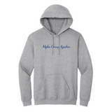 Alpha Omega Epsilon Sorority Embroidered Script Hoodie. Display your Alpha Omega Epsilon pride in this polished style Gildan hoodie. It features your esteemed Alpha Omega Epsilon letters expertly embroidered in script font across the chest.