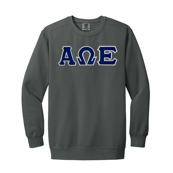 Alpha Omega Epsilon Sorority Comfort Colors Greek Letter Crewneck Sweatshirt