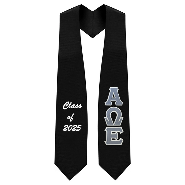 Alpha Omega Epsilon Sorority Tackle Twill Greek Letter Graduation Stole