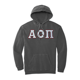 Alpha Omicron Pi Sorority Comfort Colors Greek Letter Hooded Sweatshirt