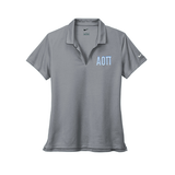 Alpha Omicron Pi Sorority Nike Ladies Dri-FIT polo with embroidered Greek letters