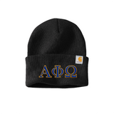 Alpha Phi Omega Fraternity embroidered Greek letters Carhartt Watch Cap