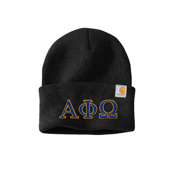 Alpha Phi Omega Fraternity embroidered Greek letters Carhartt Watch Cap