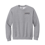 Alpha Phi Omega Fraternity Embroidered Greek Letter Gildan Crewneck Sweatshirt.