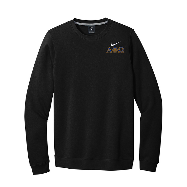Alpha Phi Omega Fraternity Nike Embroidered Greek Letter Crewneck Sweatshirt