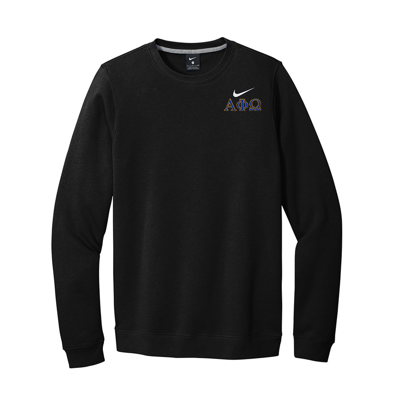 Alpha Phi Omega Fraternity Nike Embroidered Greek Letter Crewneck Sweatshirt