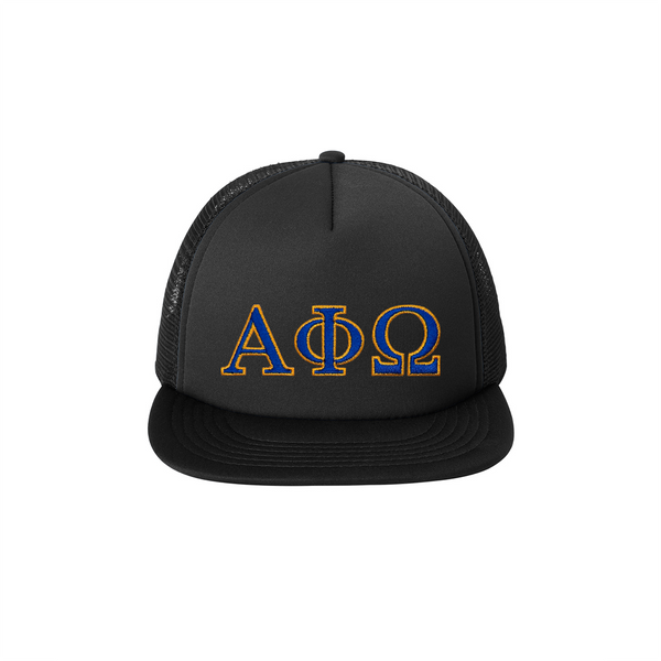 Alpha Phi Omega Fraternity Foam Trucker Hat Embroidered Greek Letters&nbsp;