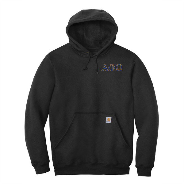 Alpha Phi Omega Fraternity Carhartt Embroidered Greek Letter Midweight Hooded Sweatshirt