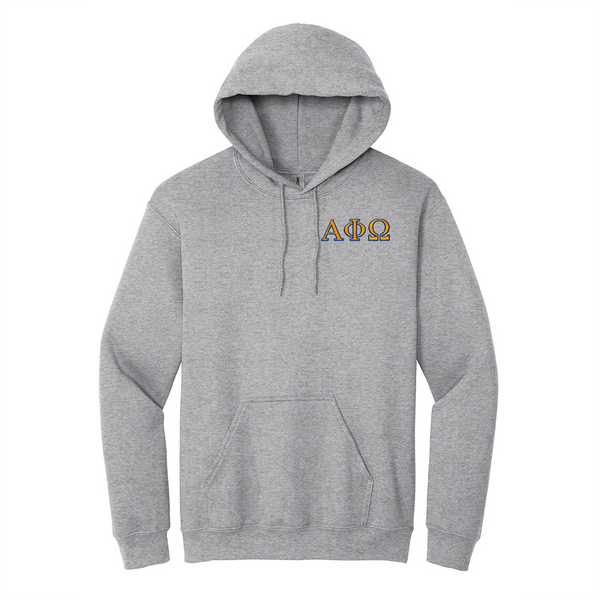 Alpha Phi Omega Fraternity Embroidered Greek Letters Gildan Hoodie