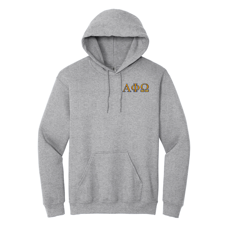 Alpha Phi Omega Fraternity Embroidered Greek Letters Gildan Hoodie