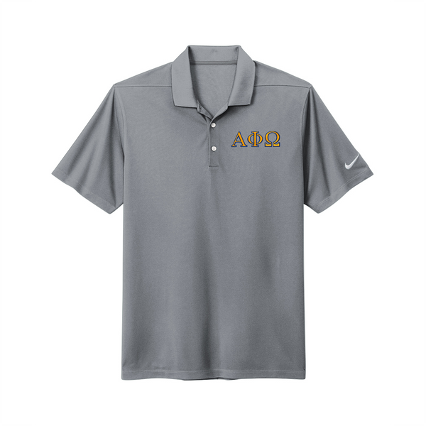 Alpha Phi Omega Fraternity Greek letter embroidered Nike polo