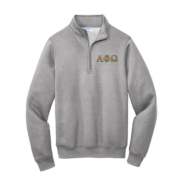 Alpha Phi Omega Fraternity Port Authority Quarter Zip With Embroidered Greek Letters.&nbsp;