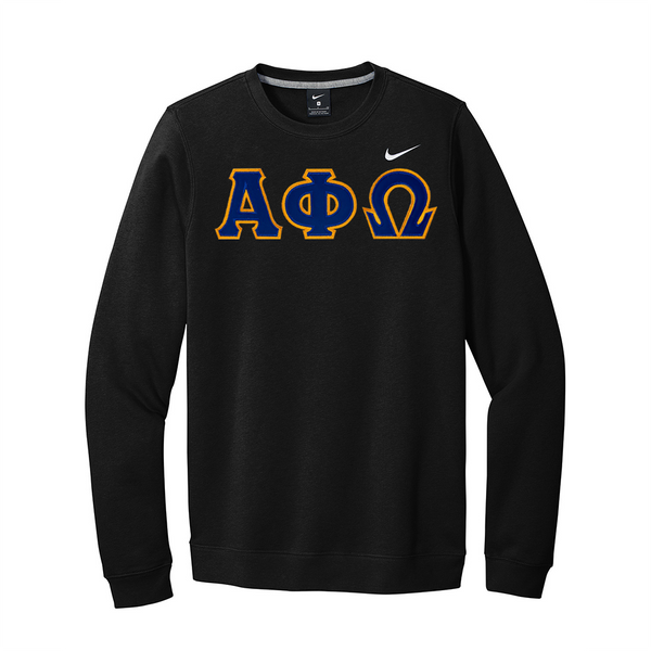 Alpha Phi Omega Fraternity Nike Greek Letter Crewneck Sweatshirt