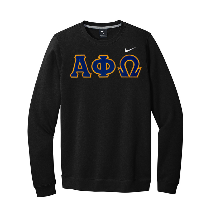 Alpha Phi Omega Fraternity Nike Greek Letter Crewneck Sweatshirt